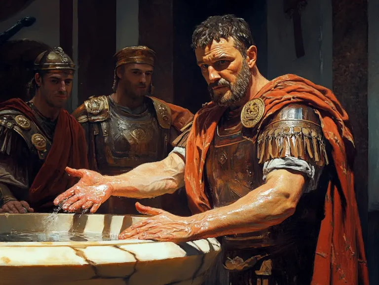 Pilate's washing of hands as act of defiance